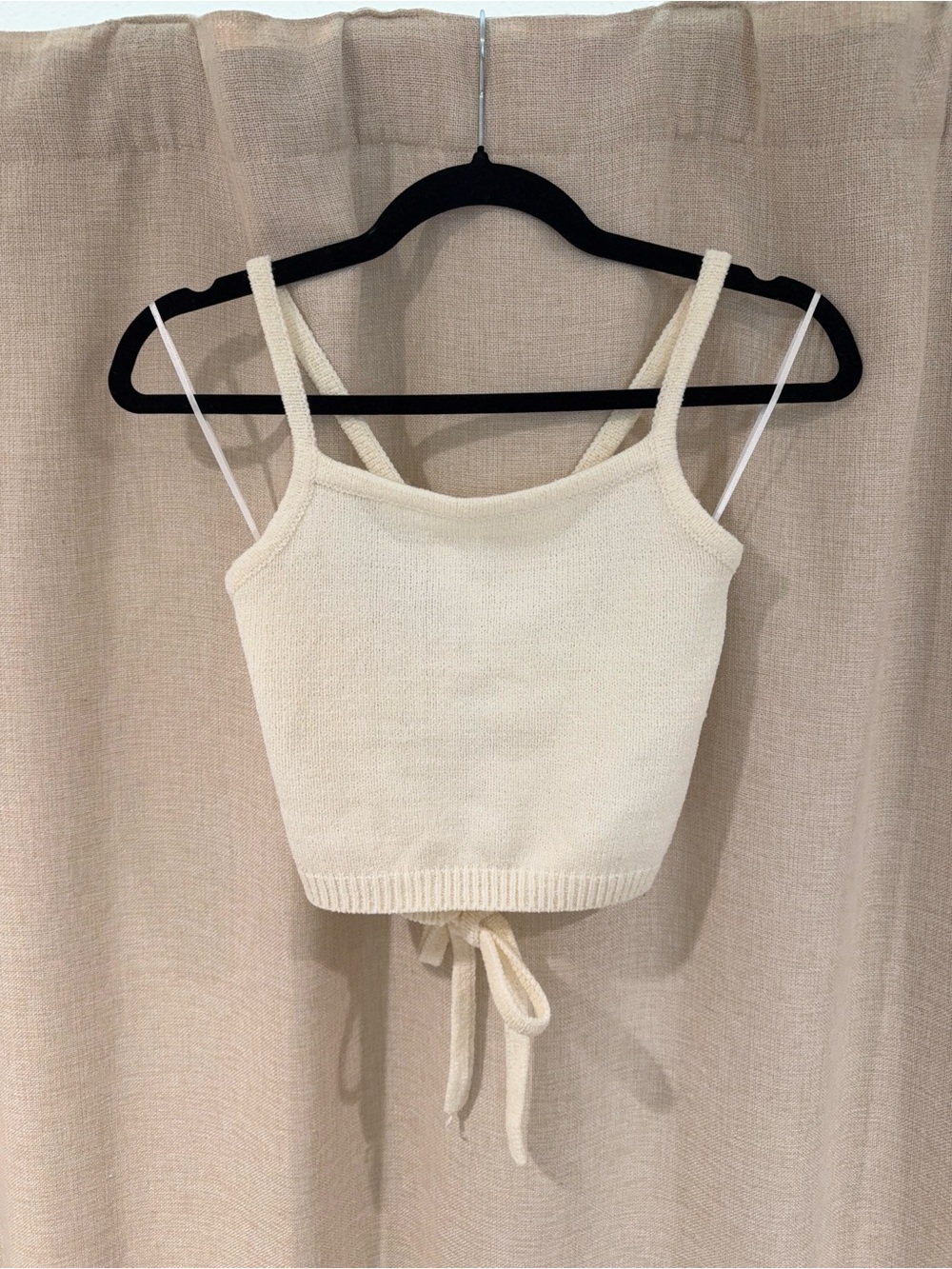 Luca + Grae 🤍 Cream Knit Tie-Back Cami Top